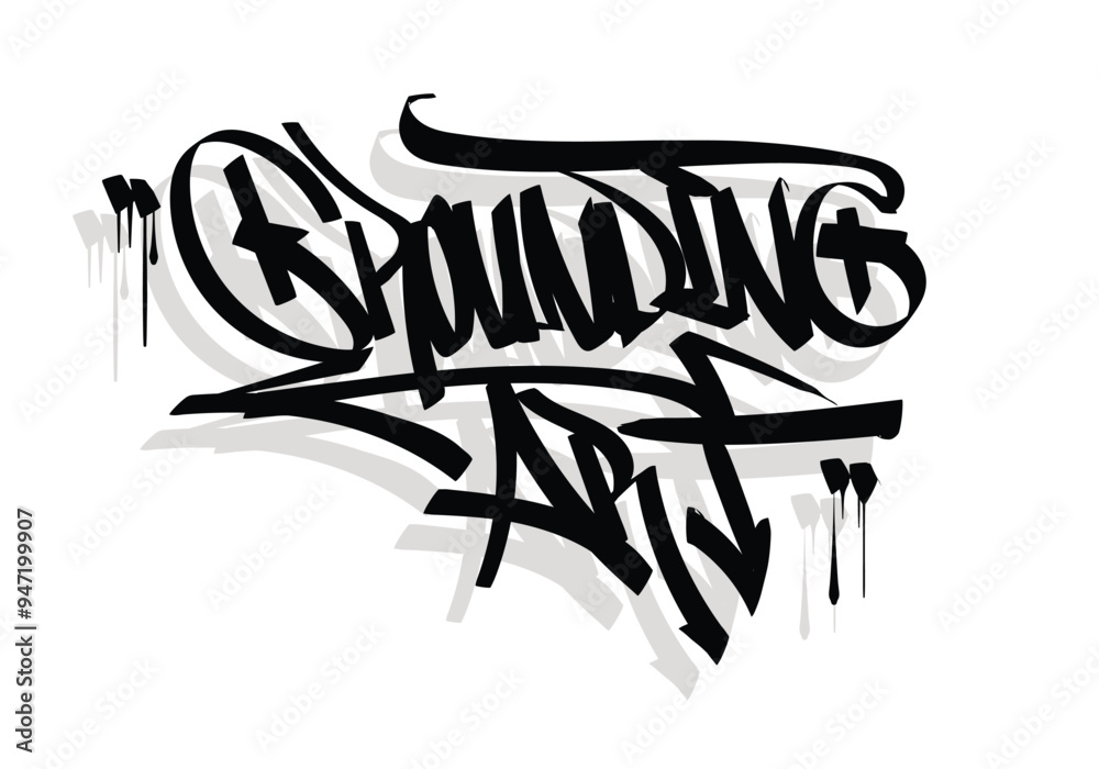 Sticker grounding art graffiti tag style design