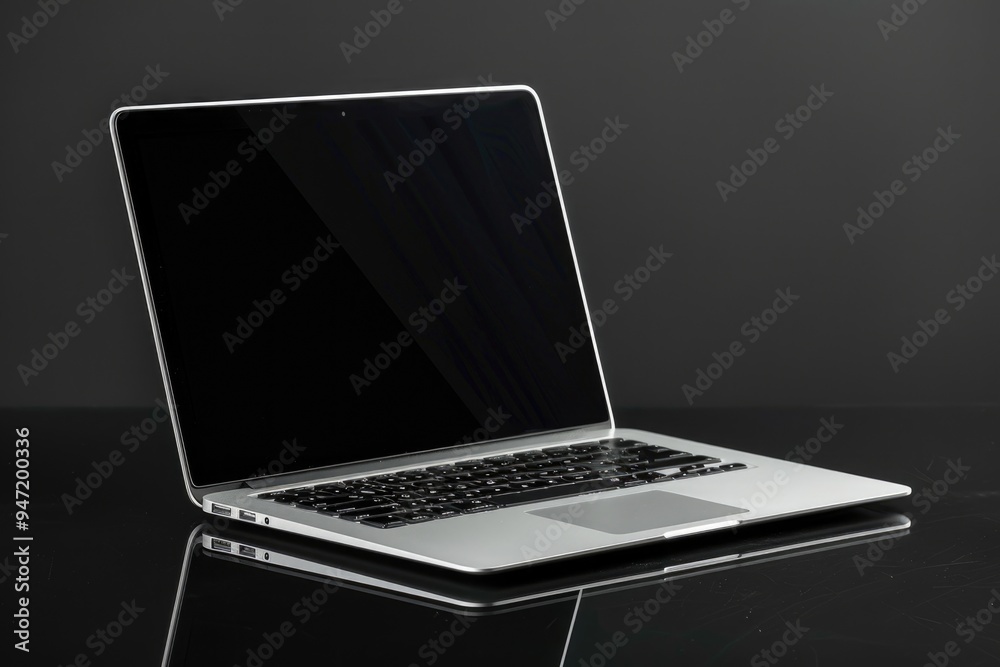 Poster A laptop computer placed on a table