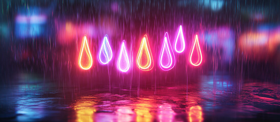 Generative AI, Fantastical Neon Drops of Light