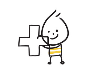 Plus Collection of hand drawn business worker icons. Vector illustration.