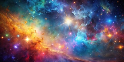 Fototapeta premium Colorful galactic background with bright stars and nebulae , galaxy, space, stars, nebulae, colorful, vibrant
