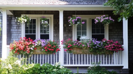 Charming Porch with Flower Boxes