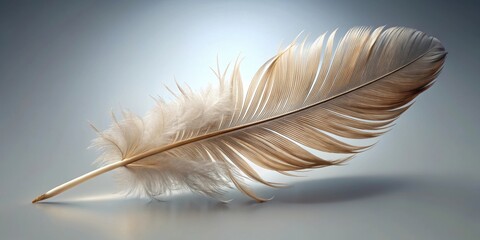 Naklejka premium rendered isolated feather on plain background, feather, studio,rendered, photography, isolated, white background, delicate