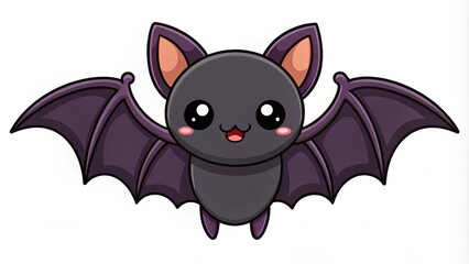 Cute Halloween bat clipart with kawaii design perfect for festive use, kawaii, Halloween, bat, clipart, cute, cartoon