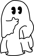 Cute Ghost Halloween slogan retro design t-shirt design. Illustration Halloween card