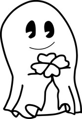 Cute Ghost Halloween slogan retro design t-shirt design. Illustration Halloween card