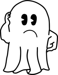 Cute Ghost Halloween slogan retro design t-shirt design. Illustration Halloween card