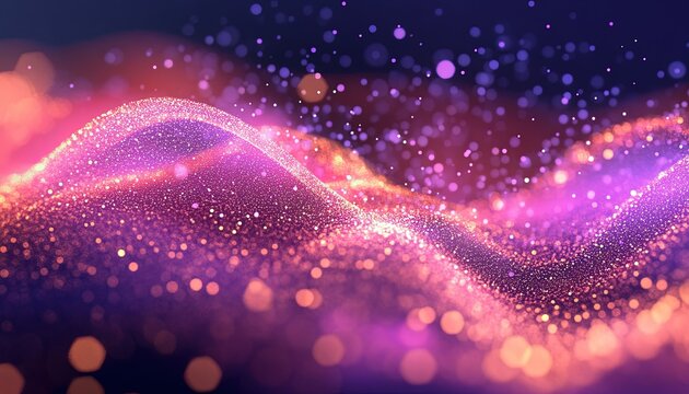Abstract Purple and Pink Bokeh Background with Glitter