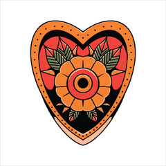 love flower tattoo vector design