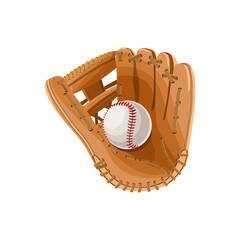 Baseball ball in glove vector illustration 