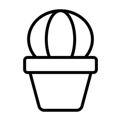 Succulent Cactus Plant Single Icon Outline Style