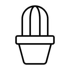 Succulent Cactus Plant Single Icon Outline Style