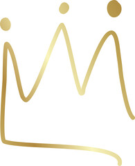 Royal crown of gold set. Element drawn by hand