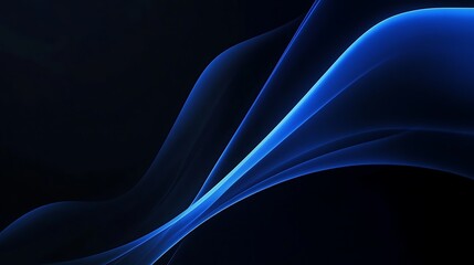 Fototapeta premium Abstract Blue Waves on a Black Background