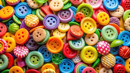 Fototapeta premium Close up of a colorful assortment of button-shaped food items, food, buttons, colorful, assortment, close up, macro, tasty
