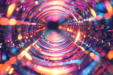 Obraz premium A vibrant and imaginative representation of a tunnel, with swirling colors and shapes