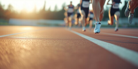 athlete in repeating motion. runners competing in a race. 