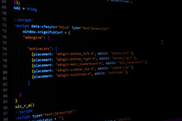 Programming coding screen, web developer coding screen
