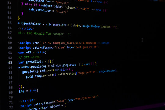Programming coding screen, web developer coding screen