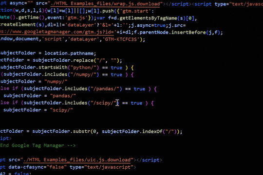 Programming coding screen, web developer coding screen