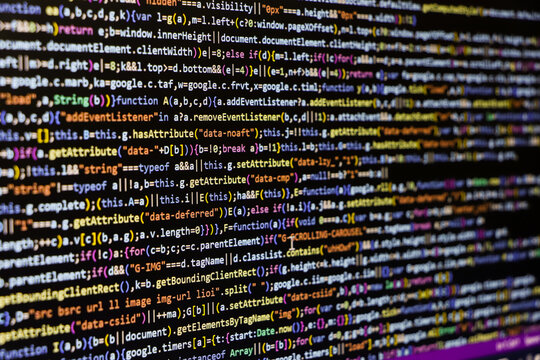 Programming coding screen, web developer coding screen