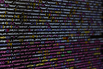 Programming code abstract screen of software developer. Computer script