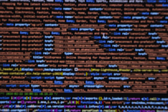 Programming code abstract screen of software developer. Computer script