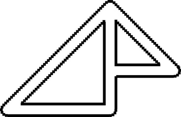 Triangle pixel shape icons and signs. Graphic elements