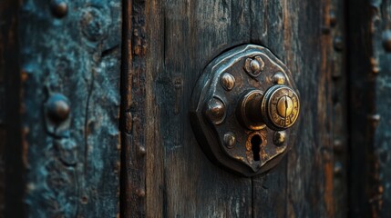 Obraz premium Close Up of Old Door Lock