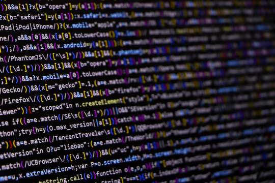 Coding screen of web developer programming codes