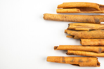 A close up of cinnamon sticks