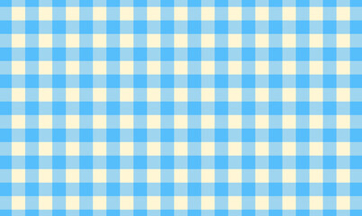 A simple gingham check background. The design is classic and familiar.blue,light blue,sky blue,yellow,light brown,cream.