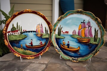 Gorgeous Hand-Painted Tole Accents with Stunning Artistry and Unique Accents for Distinct Canal Flair