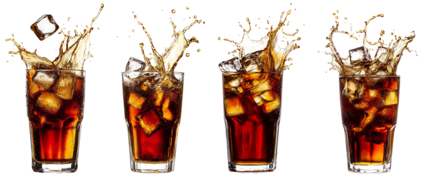 Cola splash png sticker, soft drink, transparent background