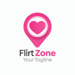 Flirt Zone Logo Design Template. Good for Business, Agency, Community and Organization