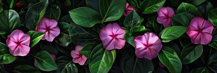 Periwinkle Blooms from the Catharanthus Plant