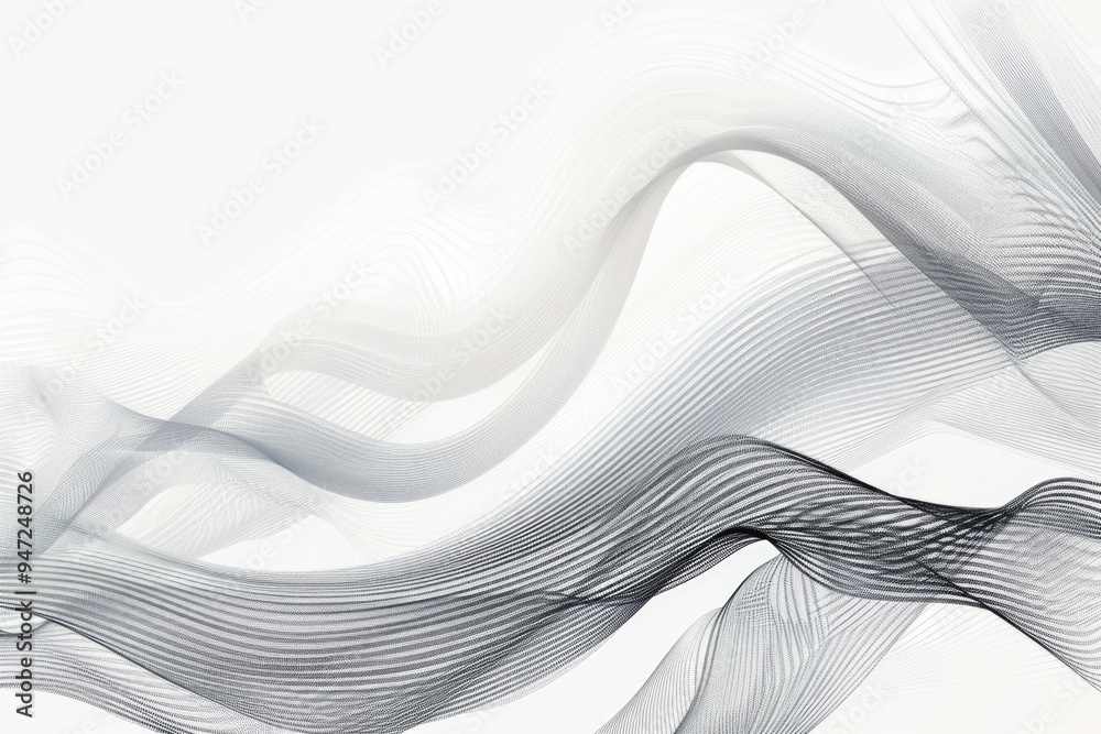 Poster A simple, yet visually striking image of a wave of lines in monochrome