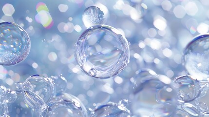 A cluster of bubbles drifting in mid-air, great for background or creative uses