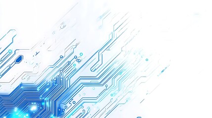 Abstract Blue Circuit Board Pattern