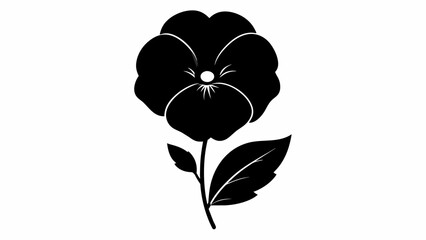 Pansy of the valley flower with leaves vector art illustration