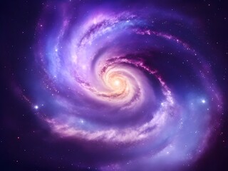 Spiral Galaxy in Deep Space with Vibrant Colors and Starry Background
