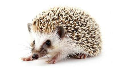Obraz premium The most beautiful and cute hedgehog that looks very realistic on a white background.