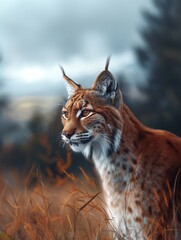 Obraz premium Puma, Mountain Lion, Cougar Close Up Portrait in Autumn Nature
