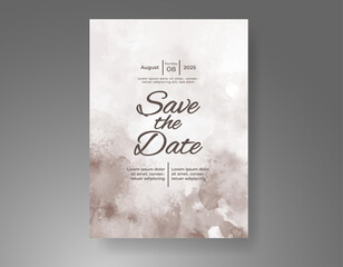 Wedding invitation with Abstract splashed watercolor background