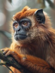 Obraz premium Portrait of a Tropical Spider Monkey, Close Up in Natural Surroundings