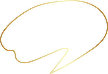 Speech bubble outlined glossy gold style