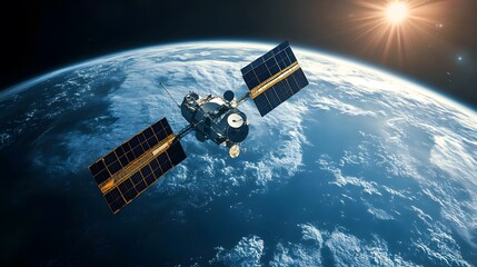 Exploring the Final Frontier: A Satellite's Journey Orbiting the Earth with a Majestic View of Our Blue Planet