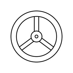 Steering wheel icon on white background. Vector illustration.