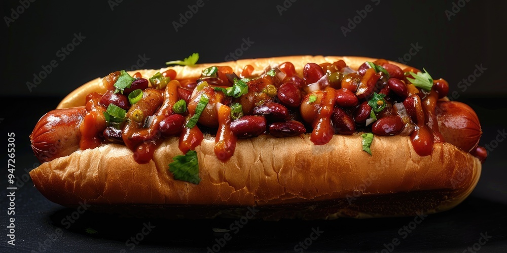 Wall mural picture of a spicy chili bean sausage