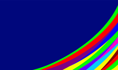 colorful vibrant stripes extend diagonally on blue background